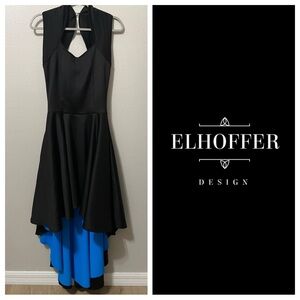 ELHOFFER Galactic Commander Dress Black with Blue Lining Size LARGE